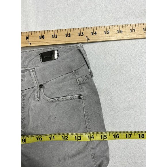 Mother Jeans Size 25 Looker Ankle Fray Gray Gravel Stretch 26x28 Casual Raw Hem - Picture 10 of 12